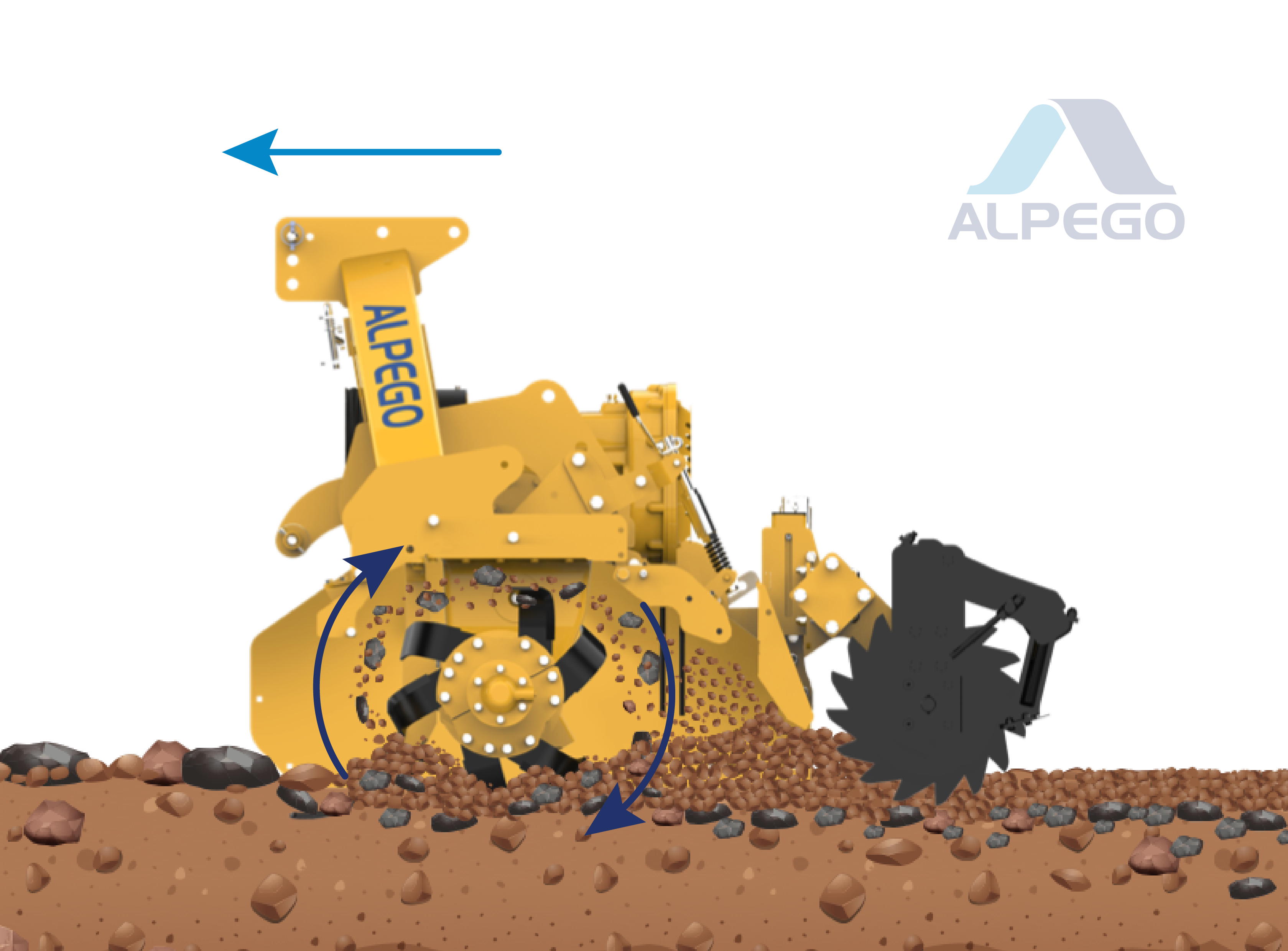 Diagram of Alpego INVERSA Stone Burier